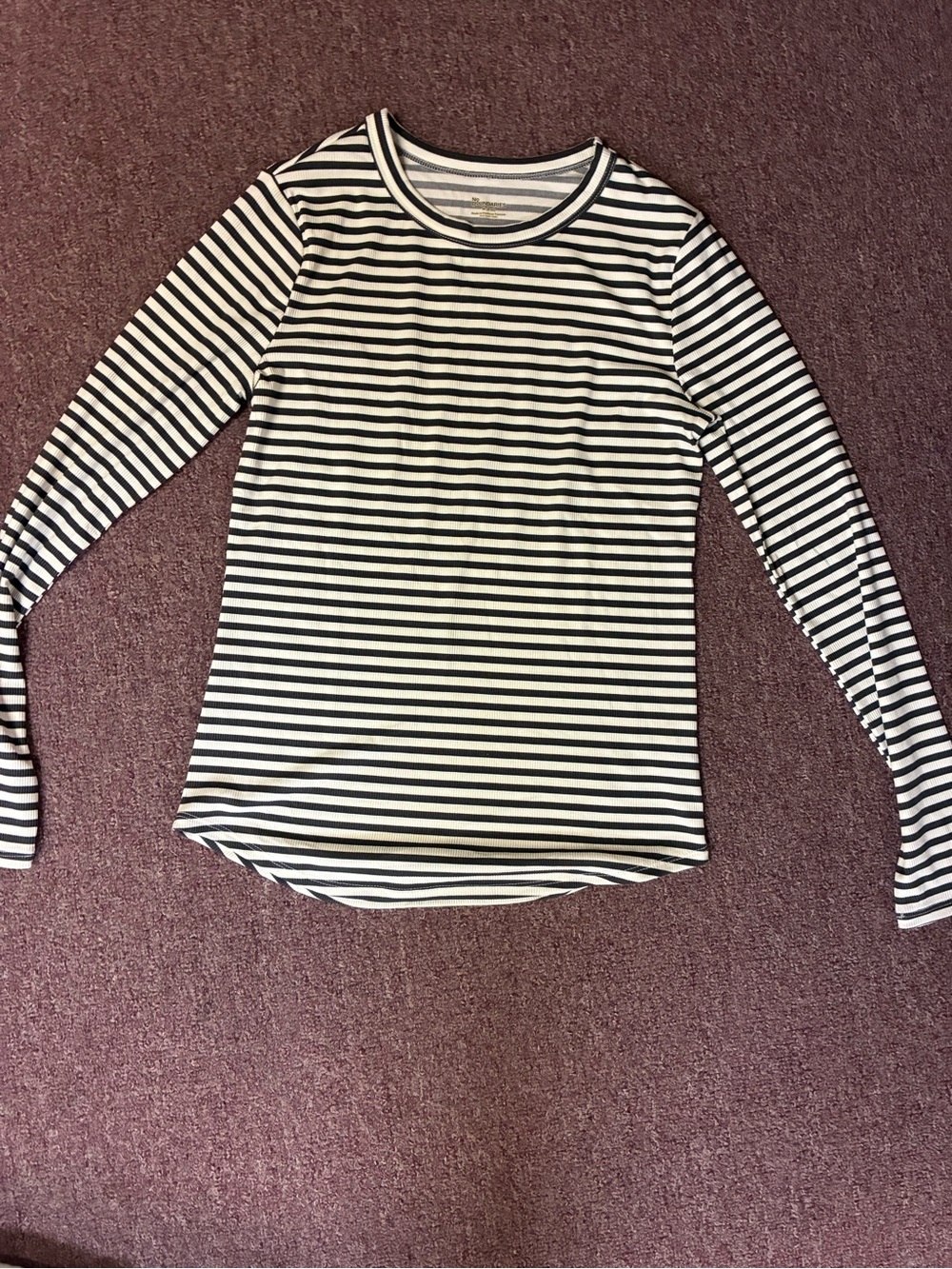 No Boundaries Black & White Striped Long-Sleeve Tee